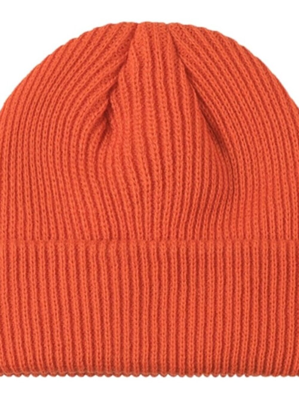 Unisex Orange Warm Thick Knitted Cuffed Beanie Winter Pull-on Classic Skull Cap